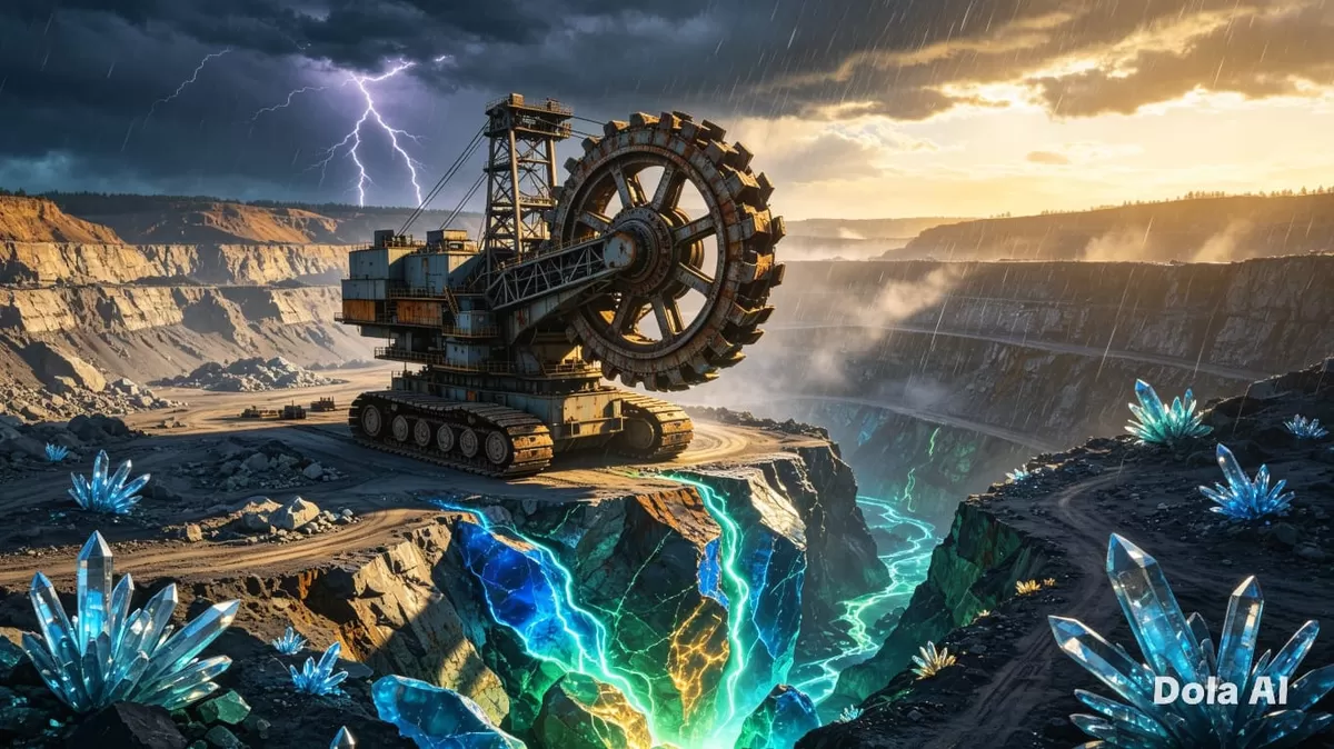 BlackRock mengungkap investor global kini lebih tertarik pada korporasi pertambangan jumbo dengan cadangan mineral strategis besar dunia. (Dok. Kreasi Dola AI)