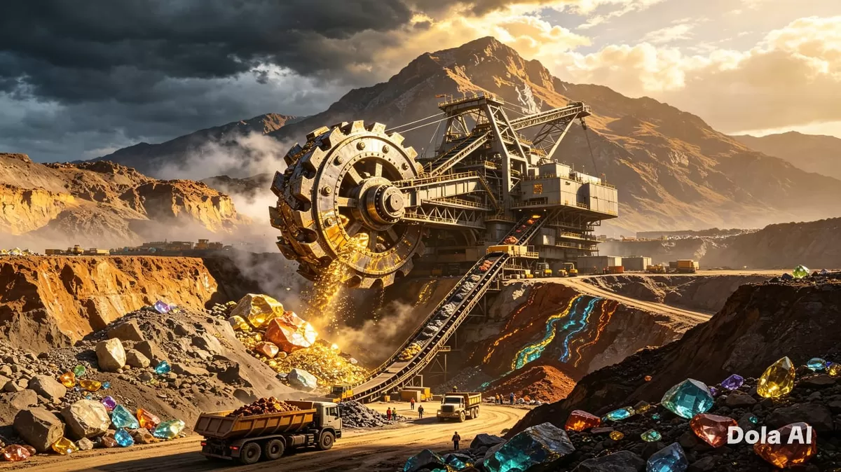 Aktivitas pertambangan mineral strategis menjadi perhatian investor global di tengah meningkatnya kebutuhan energi hijau dunia saat ini. (Dok. Kreasi Dola AI)