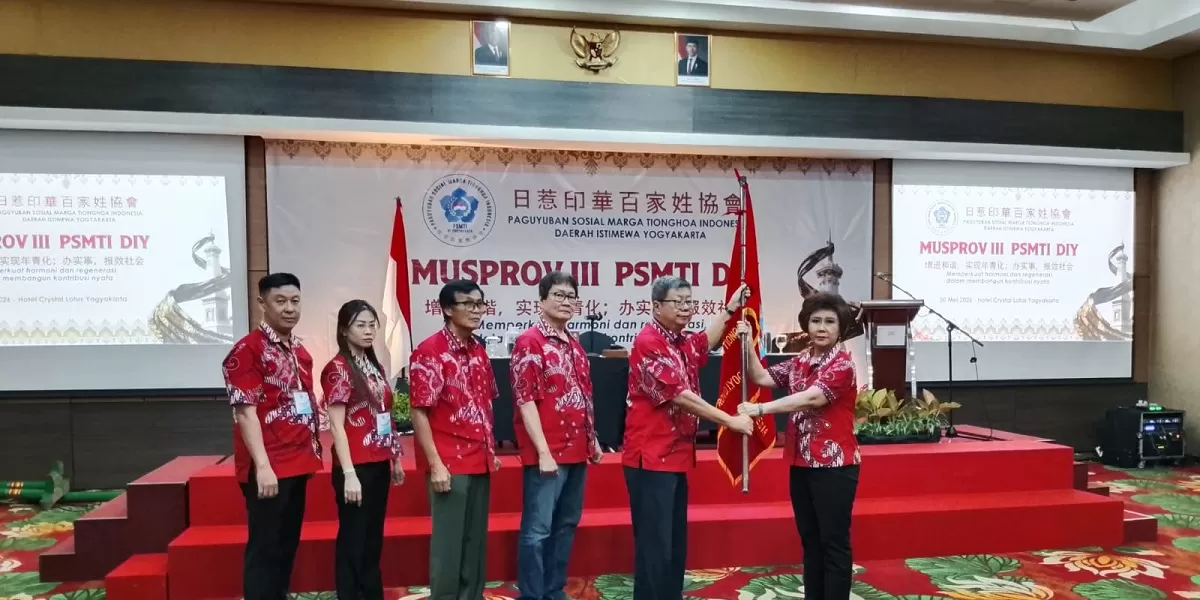 Musprov III PSMTI D.I. Yogyakarta di Hotel Crystal Lotus, Sleman, Sabtu, 30 Mei 2026, menetapkan Yenni Agustin Susilo sebagai Ketua PSMTI periode 2026&ndash;2030 dan menandai regenerasi kepemimpinan organisasi. (Dok. PMSTI)