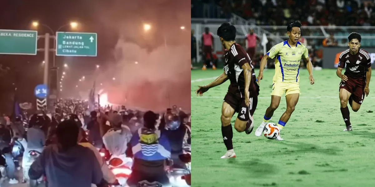 Kemenangan Persib Bandung atas PSM Makassar disambut meriah para suporter di Kabupaten Bekasi. Sejumlah Bobotoh terlihat konvoi di kawasan Flyover Cibatu, Cikarang, Minggu (17/5/2026) malam. (instagram/liputanwargacibitung/persib )
