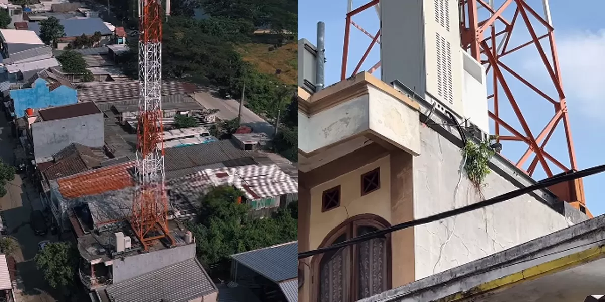Begini penampakan permukiman warga yang menjadi lokasi berdirinya tower BTS di Bekasi Utara. (instagram/infobekasiutara.id)