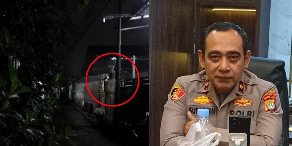Penampakan sosok menyerupai pocong yang terekam kamera di kawasan Bekasi Selatan. Sementara Kapolsek Bekasi Selatan, Kompol Suparmin, meminta warga tetap tenang  (mame/metropolitan)