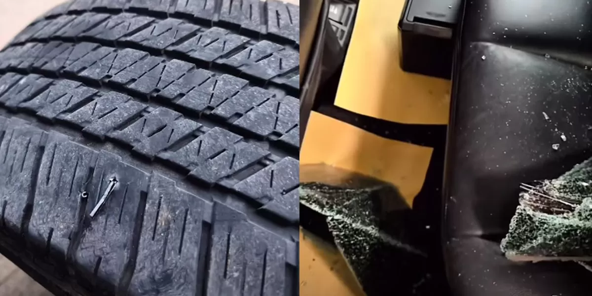 Pecahan kaca berserakan di sekitar kendaraan korban usai aksi pencurian yang terjadi di depan Graha Jatiasih, Kota Bekasi, Rabu (3/6/2026) (instagram/infobekasi_official)