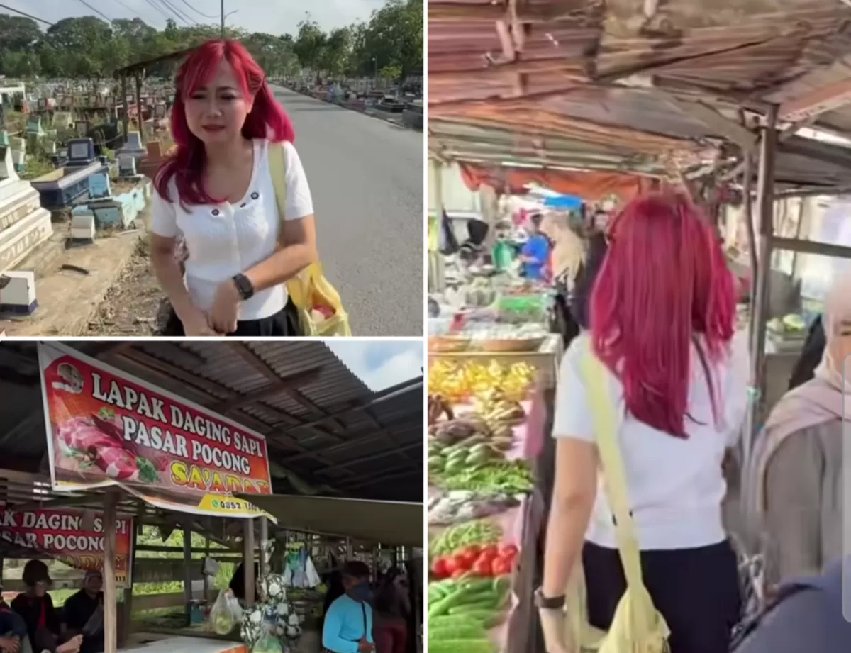 Content Creator Gina Angelia mengenalkan Pasar Pocong berdekatan dengan TPU Swidak di Seberang Ulu II Palembang
