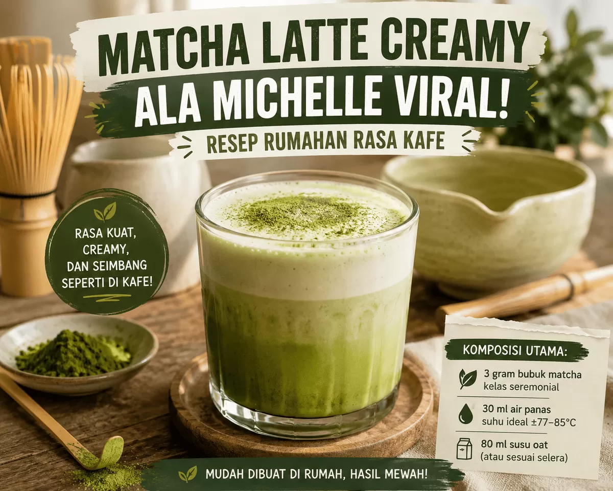 Matcha latte creamy menjadi tren baru di kalangan pencinta minuman berbahan teh hijau