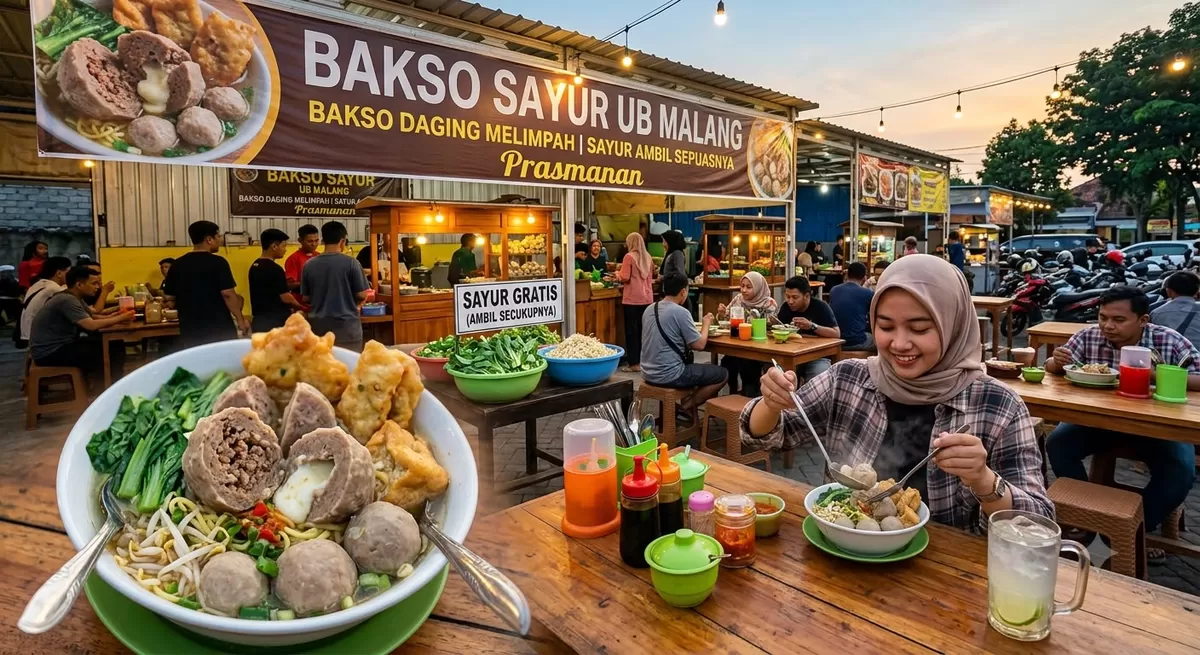 Bakso Sayur UB Malang, dagingnya tebal, kuahnya segar, sayurnya gratis! ???????? Mulai Rp30 ribuan, wajib coba saat ke Malang.