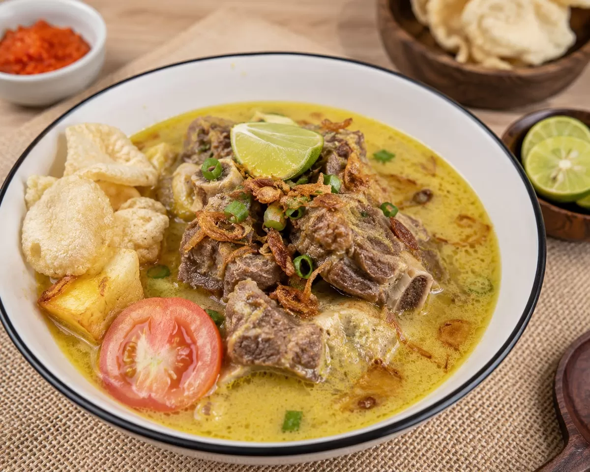Soto tangkar gurih, iga empuk, bikin nambah terus!