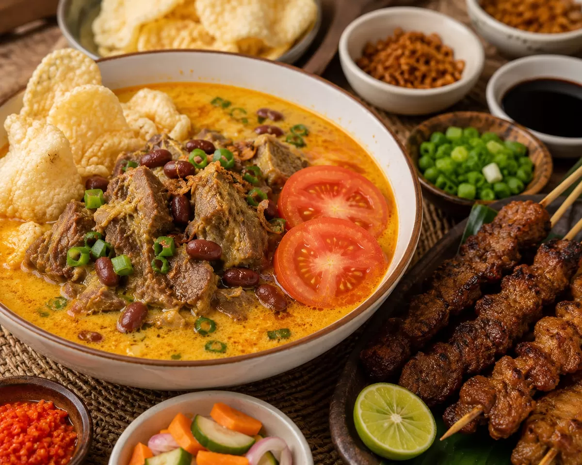 Kuah gurih kaya rempah, daging empuk, ditambah sate yang menggoda. Soto Tangkar ini wajib masuk daftar menu favorit!