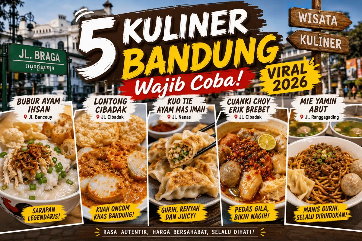 Lima kuliner legendaris Bandung ini selalu ramai pembeli karena cita rasa autentik dan harga yang ramah di kantong. Mana yang sudah pernah Anda coba?