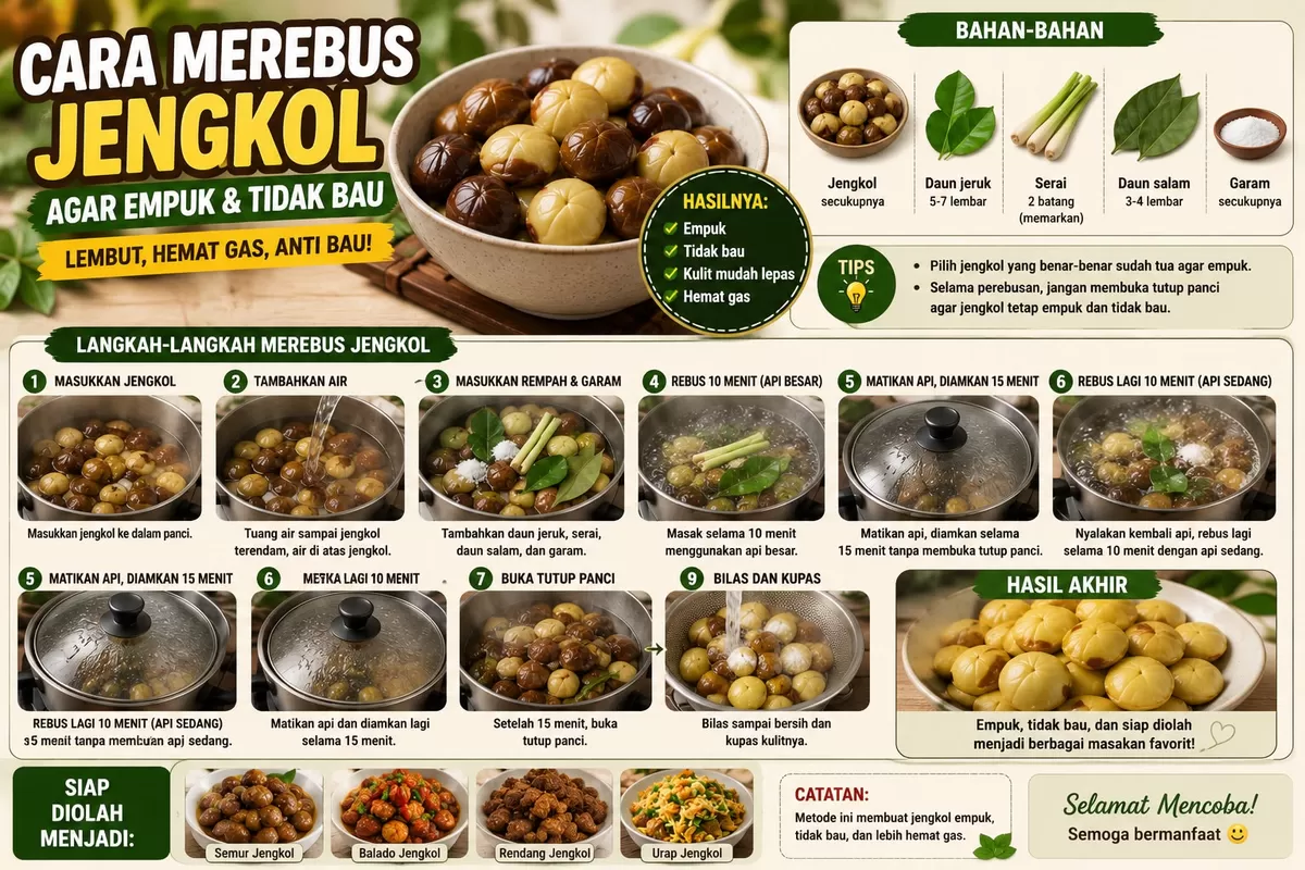 Jengkol empuk, anti bau, dan hemat gas dengan trik rebus yang simpel!