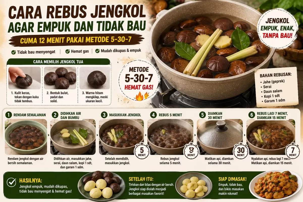 Rebus jengkol anti bau, empuk maksimal cuma pakai metode 5-30-7!