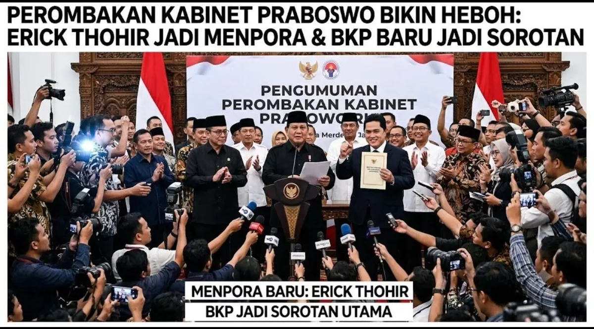Perombakan Kabinet Prabowo kembali menghebohkan publik! Erick Thohir resmi dipercaya sebagai Menpora, sementara pembentukan Badan Komunikasi Pemerintah (BKP) turut mencuri perhatian.