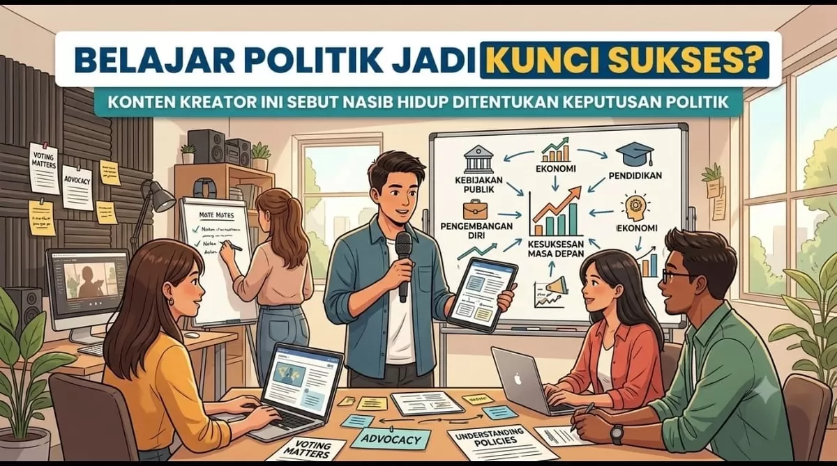 Sebelum terlambat, pahami mengapa belajar politik bukan hanya urusan pejabat atau partai. Seorang konten kreator mengungkap bahwa hampir semua aspek kehidupan&mdash;mulai dari pendidikan, karier, bisnis, hingga kondisi ekonomi&mdash;ditentukan oleh keputusan politik yang diambil para pemimpin.