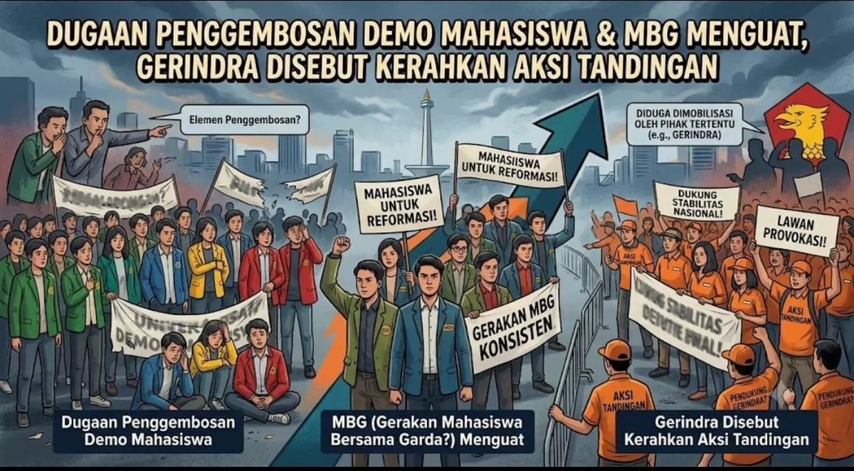 Demo mahasiswa yang mengkritik Program Makan Bergizi Gratis (MBG) disebut bukan hanya mendapat respons dari pemerintah, tetapi juga dihadapkan pada aksi tandingan. Sejumlah temuan mengungkap dugaan mobilisasi peserta aksi pendukung MBG yang melibatkan karyawan SPPG hingga kader partai.