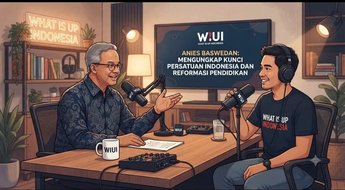Anies Baswedan memaparkan pandangannya soal masa depan Indonesia dalam podcast What Is Up Indonesia. Mulai dari pentingnya menjaga persatuan bangsa, membangun politik yang inklusif, hingga reformasi pendidikan yang berfokus pada peningkatan kualitas guru dan kepala sekolah.