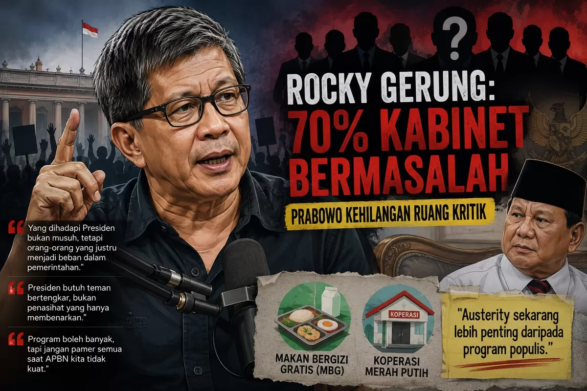 Rocky Gerung kembali mengkritik pemerintahan Prabowo, menyoroti kepemimpinan, kebijakan, dan dinamika politik yang menurutnya perlu mendapat perhatian serius.