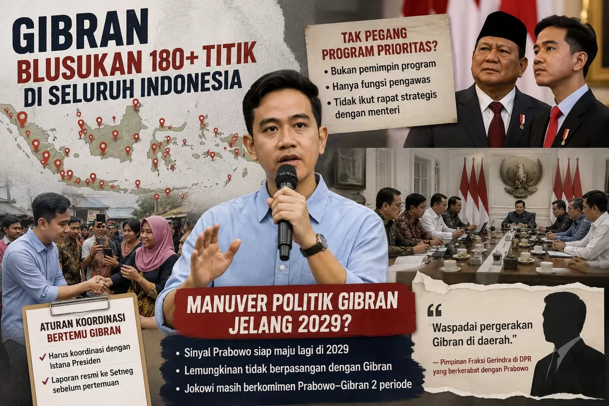 Gibran kembali jadi sorotan. Di tengah isu menuju 2029, aktivitas blusukannya disebut makin intens meski dikabarkan tak memegang program prioritas pemerintah. Selengkapnya di PETAPOLITIK.ID.