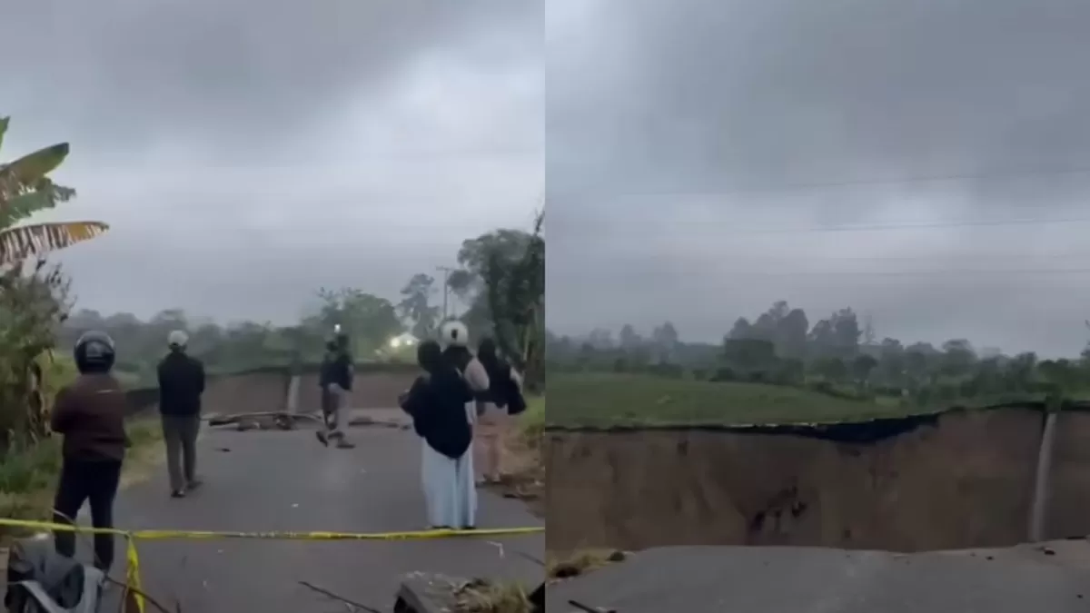 Momen warga mendekat0i sinkhole atau lubang raksasa yang ada di Pondok Balik, Kecamatan Ketol, Aceh Tengah. (Instagram/awesomeaceh)