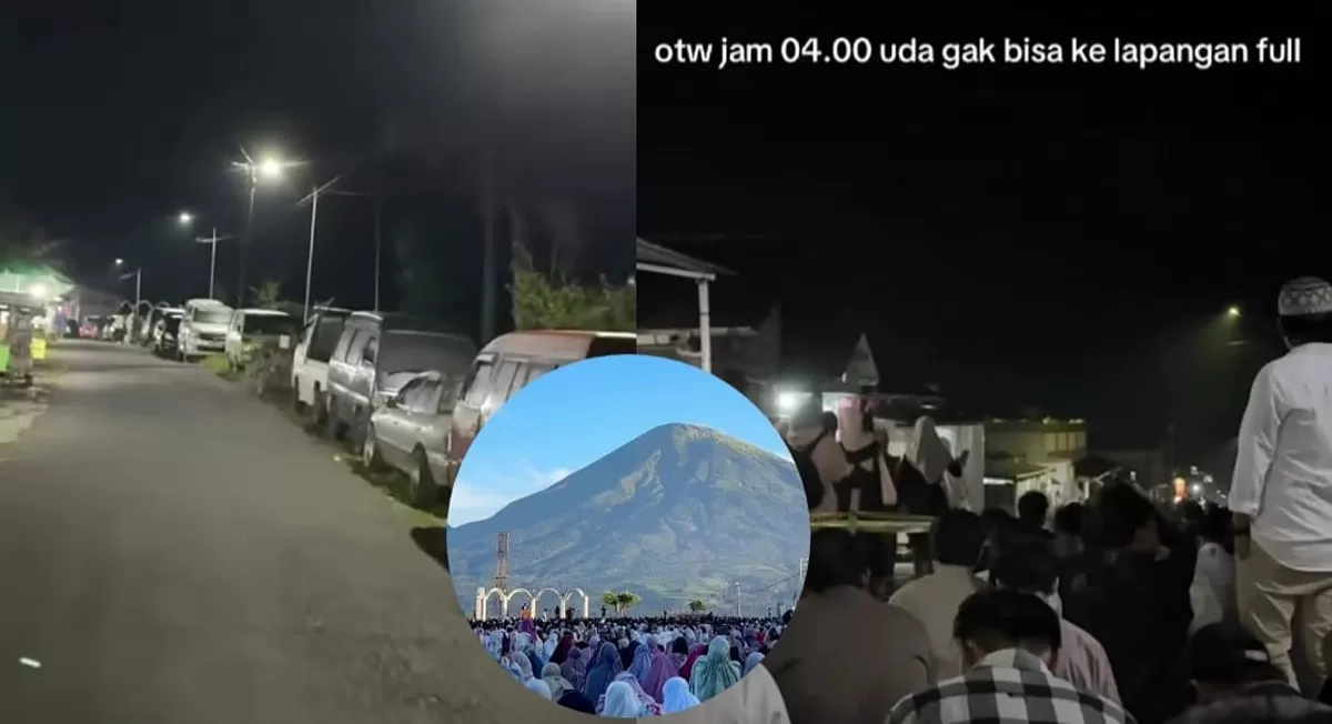 Lapangan Garung di Wonosobo yang selalu viral ketika momen salat Id. (Instagram/dwiriyantoo - erma_indri)