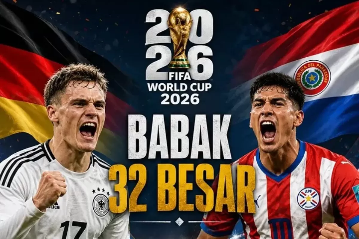 Hasil Jerman vs Paraguay di Piala Dunia 2026 berakhir 1-1. Paraguay menang adu penalti 4-3 usai gol Jonathan Tah dianulir VAR. (Instagram/ @event_olahraga_solo)