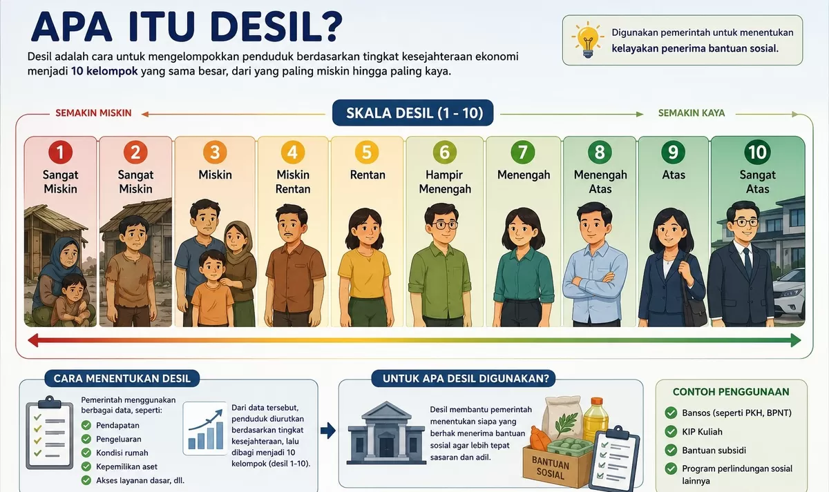 Ilustrasi - Cara cek desil (Bicaranetwork.com/Dibuat dengan ChatGPT/Aghnia)