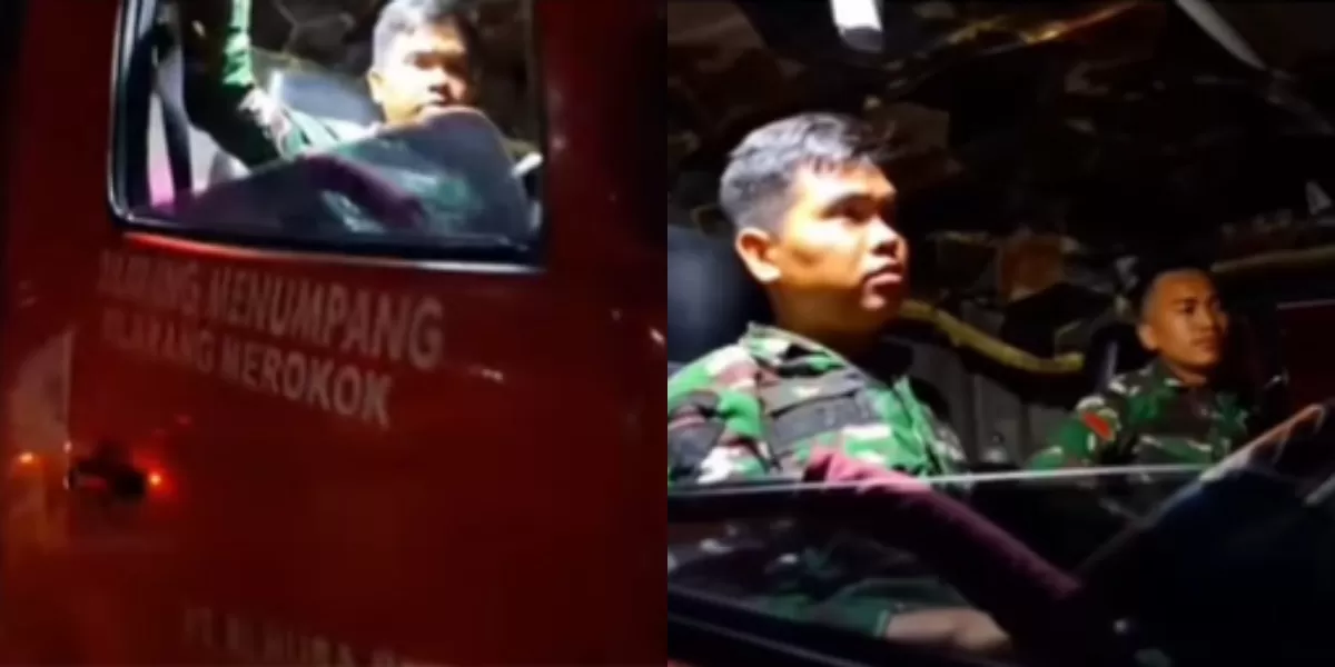 Menyoroti viralnya prajurit TNI yang menjadi sopir pengganti truk tangki BBM yang tengah mengalami krisis di Sumatera Utara. (Instagram.com/@indonesian.core)