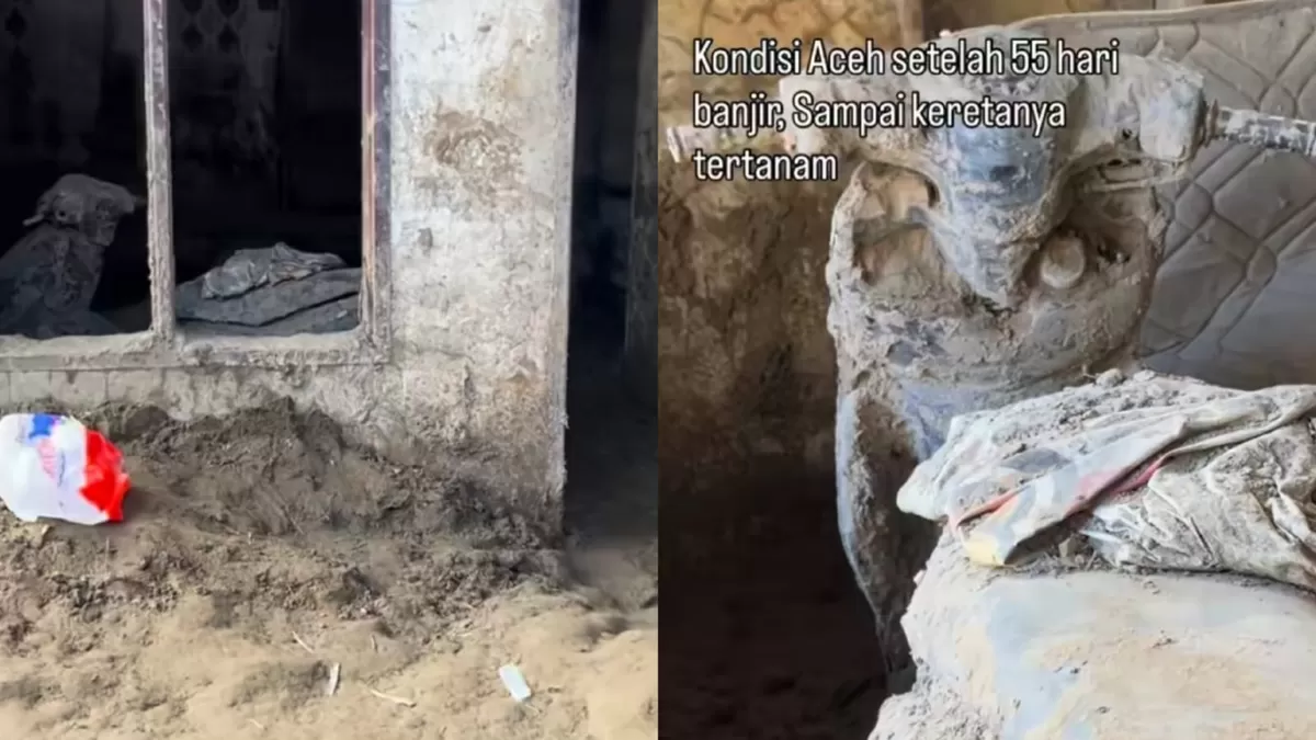 Kondisi sebagian Pidie Jaya, Aceh yang masih tertimbun lumpur. (Instagram/syahrur_sr647)