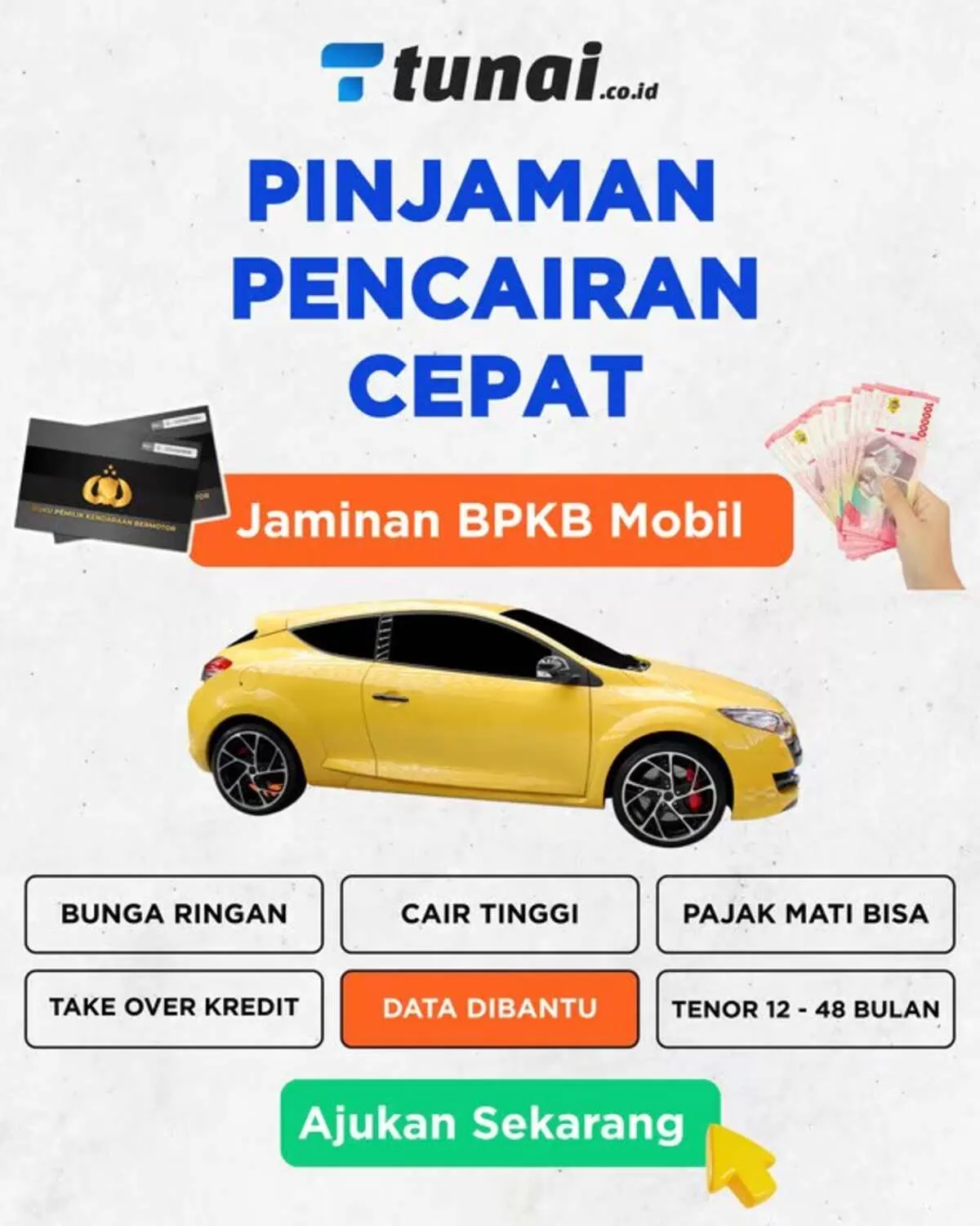 Pinjaman Gadai BPKB Mobil Cepat di Tunai.co.id
