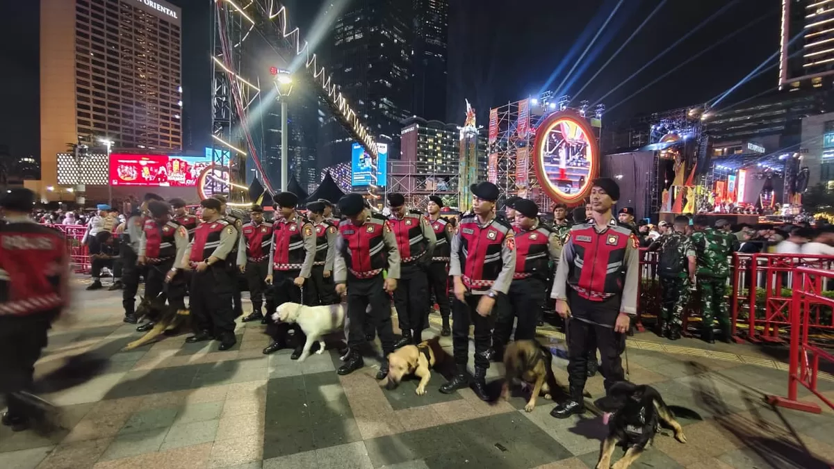 Baharkam Polri kerahkan K-9 di HI dalam perayaan tahun baru. (f: Ist)