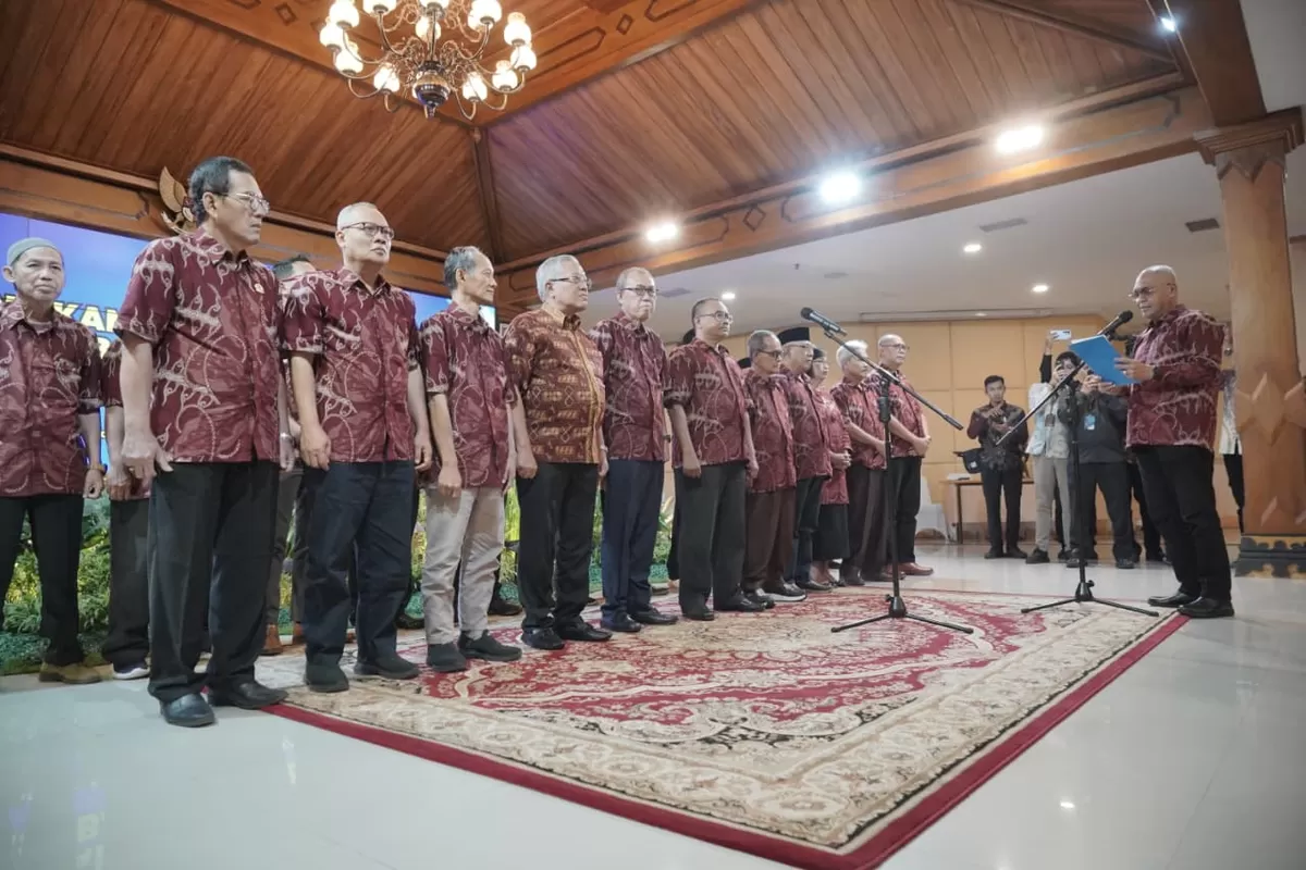 Pengukuhan pengurus PWI Daerah Istimewa Yogyakarta masa bakti 2025&ndash;2030 di Kompleks Kepatihan, Kantor Gubernur DIY, Kamis (22/1/2026).  (f: Ist)