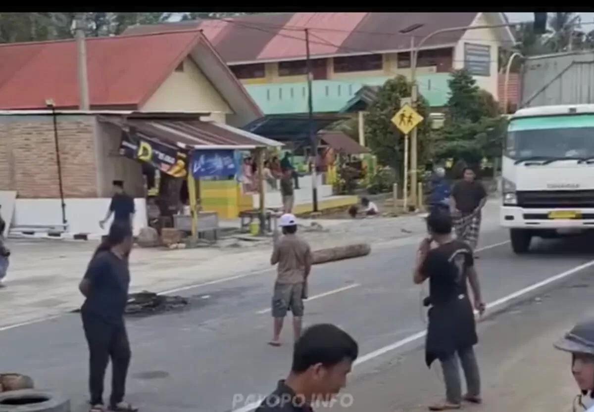 Aksi unjuk rasa terkait pemekaran Luwu Rayadi Desa Mappedeceng, Kabupaten Luwu Utara. (f: ist)