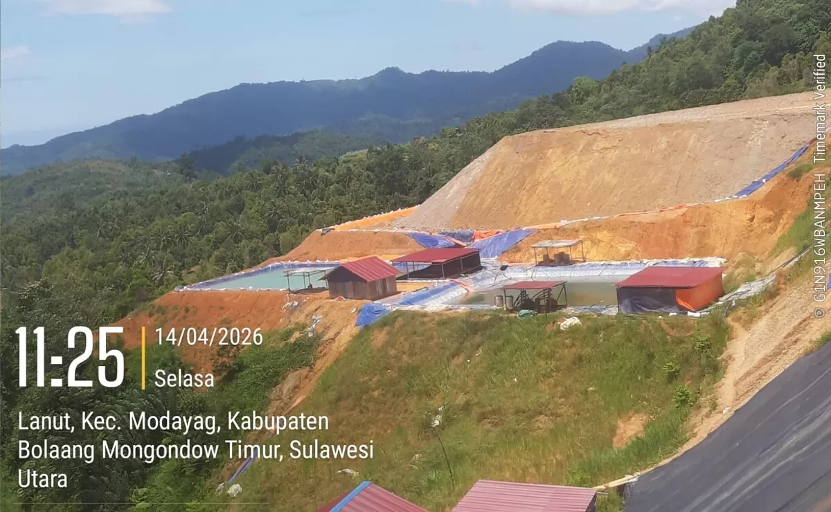 Penampakan penambangan emas tanpa izin (PETI) di di Desa Lanut, Kecamatan Modayag, Kabupaten Bolaang Mongondow Timur (Boltim), Provinsi Sulawesi Utara, pada Selasa, 14 April 2026. (f: istimewa)