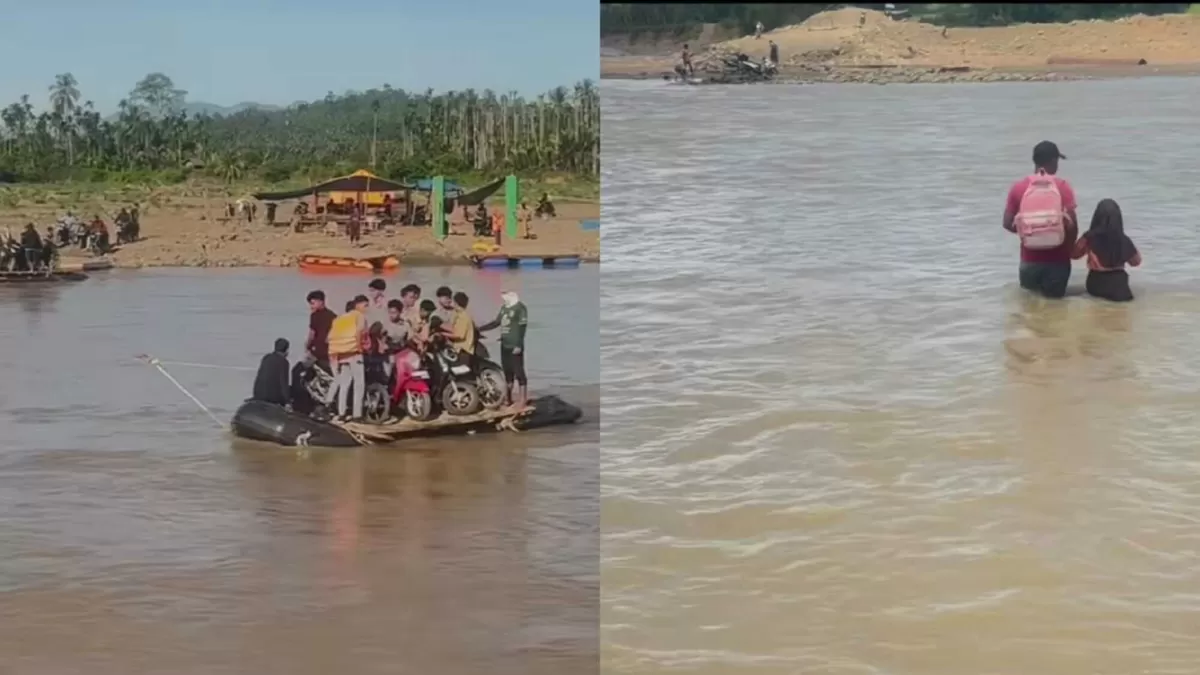 Warga Sawangan, Aceh Utara bagikan kondisi sehari-sehari seberang sungai pascabencana. (f: Instagram/rully_xabian)