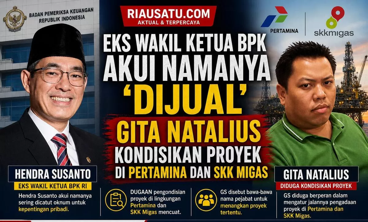 Eks Wakil Ketua BPK RI Hendra Susanto mengakui namanya 'dijual' Gita Natalius untuk kondisikan proyek di lingkungan Pertamina, termasuk PT PHR, dan SKK Migas.