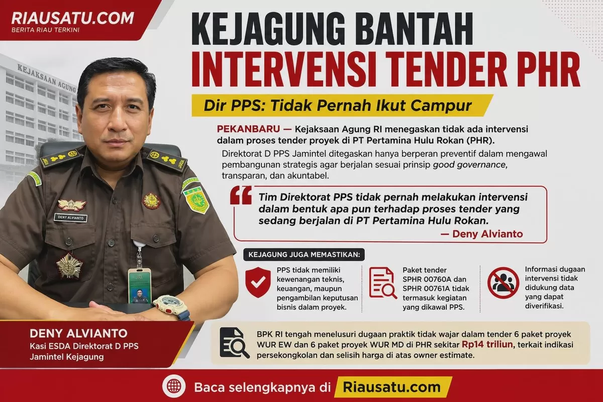 Kejagung Bantah Intervensi Tender di PT Pertamina Hulu Rokan (PHR), Dir PPS: Tidak Pernah Ikut Campur.