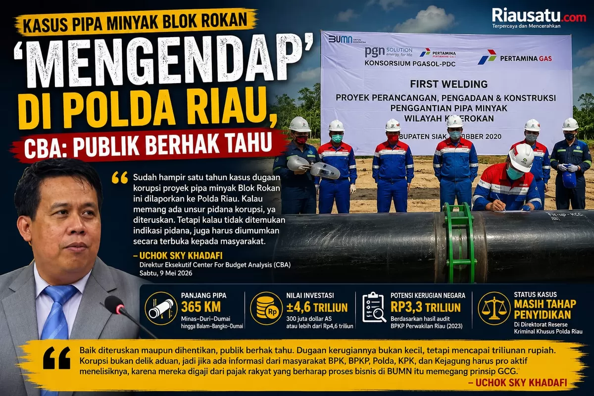 Kasus Pipa Minyak Blok Rokan 'Mengendap' di Polda Riau, CBA: Publik Berhak Tahu.