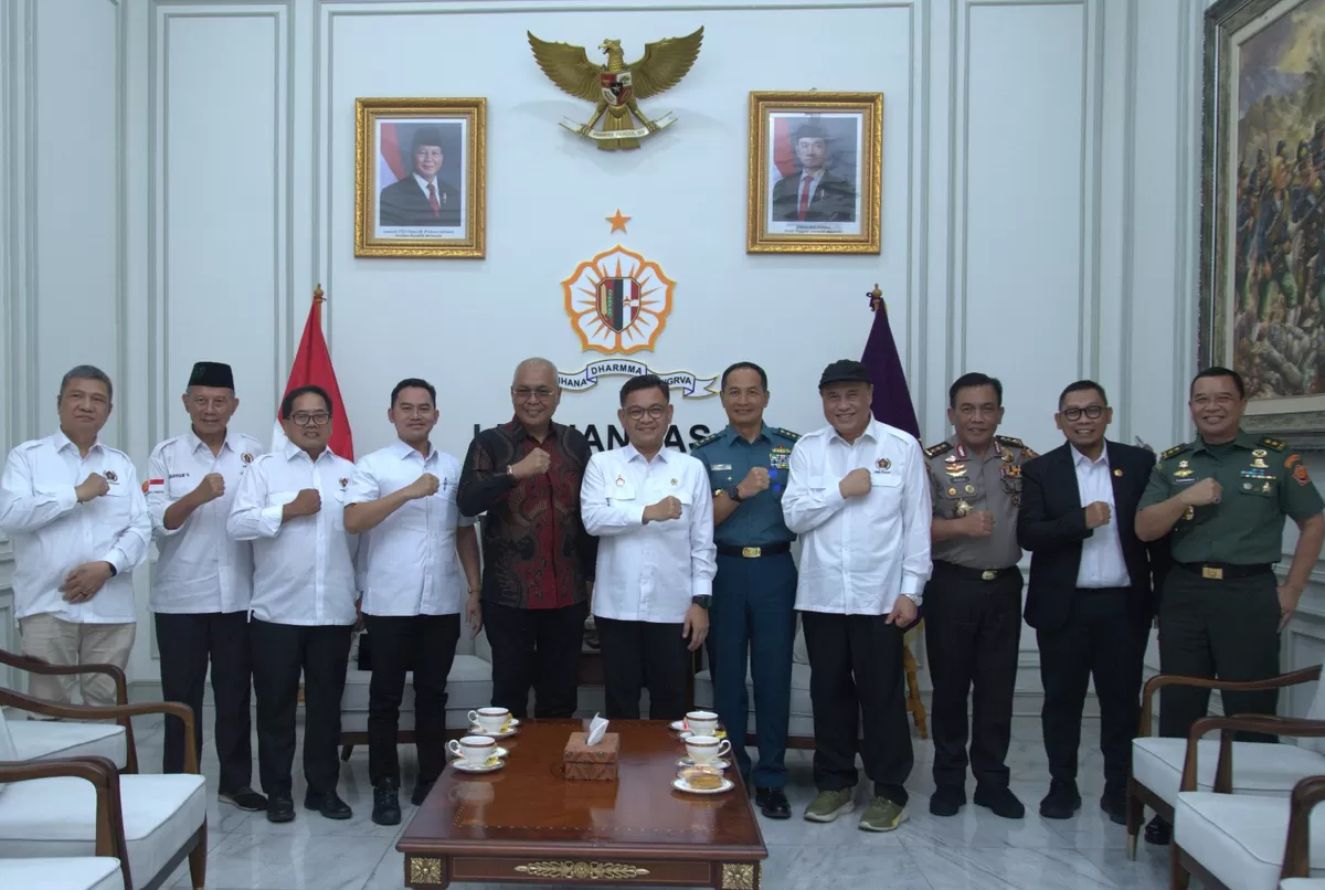 Gubernur Lemhannas RI Ace Hasan Syadzily saat menerima jajaran Pengurus PWI Pusat yang dipimpin Ketua Umum PWI Pusat Munir Akmad di Jakarta, Senin (11/5/2026). (f: Ist)