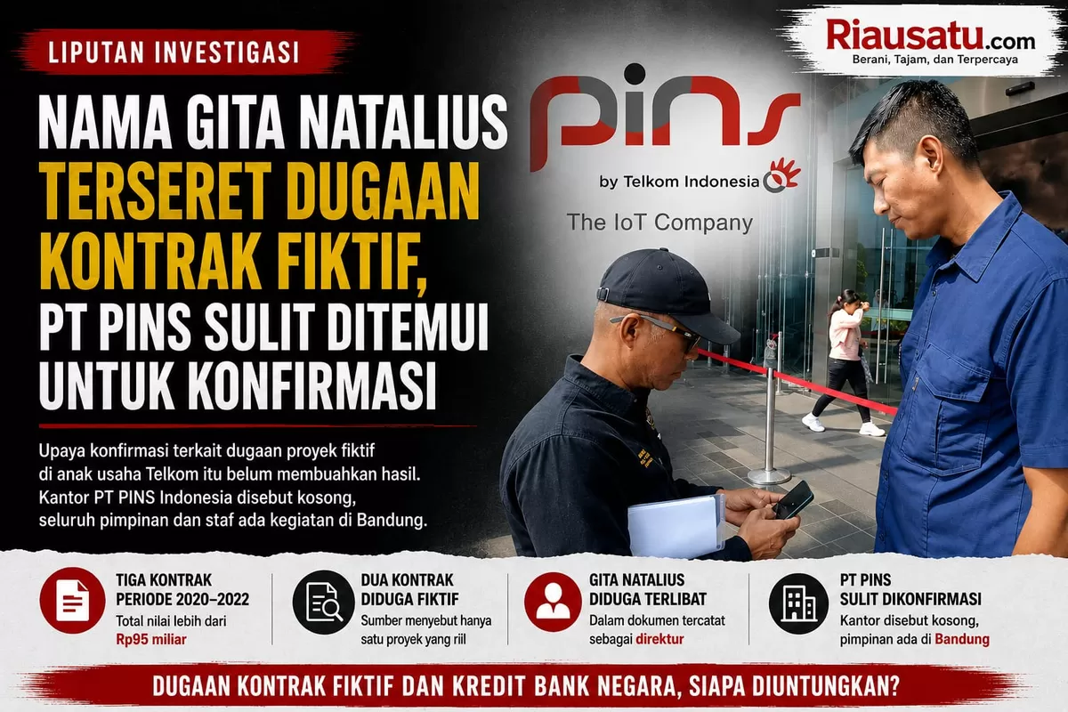 Wartawan Riau Satu diminta meninggalkan identitas oleh sekuriti PT PINS Indonesia dengan alasan tidak ada pimpinan di kantor.