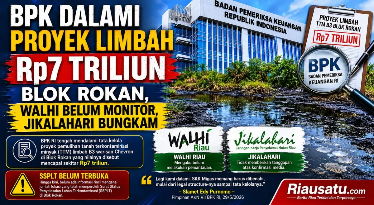 BPK Dalami Proyek Limbah Rp7 Triliun Blok Rokan, Walhi Belum Monitor, Jikalahari Bungkam