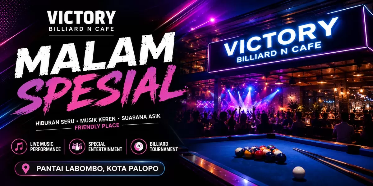 Ilustrasi suasana hiburan di Victory Billiard N Cafe, Pantai Labombo, Kota Palopo. (f: Ist)