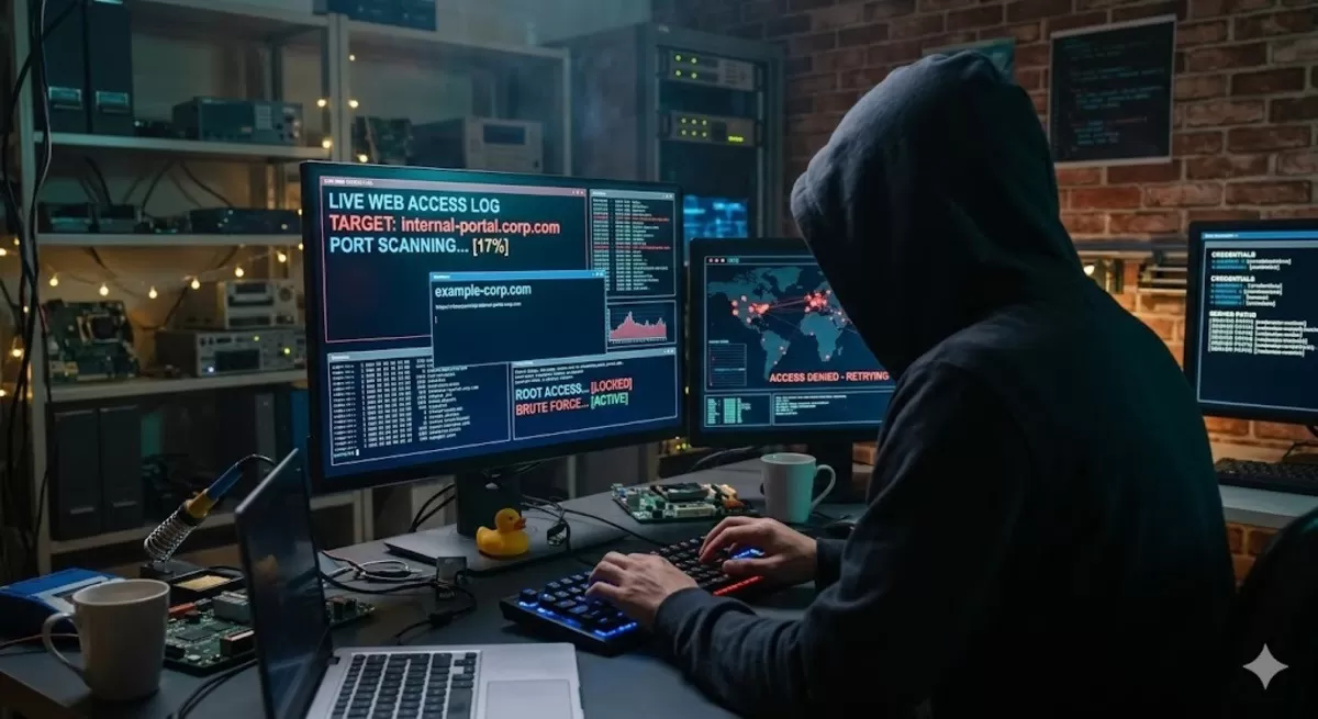 Ilustrasi Riausatu.com Diserang DDoS Selama Sepekan, Lapor Polisi Bila Tak Berhenti. (f: AI Gemini)