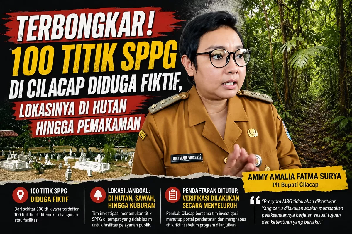 Terbongkar! 100 Titik SPPG di Cilacap Diduga Fiktif, Lokasinya di Hutan hingga Pemakaman.
