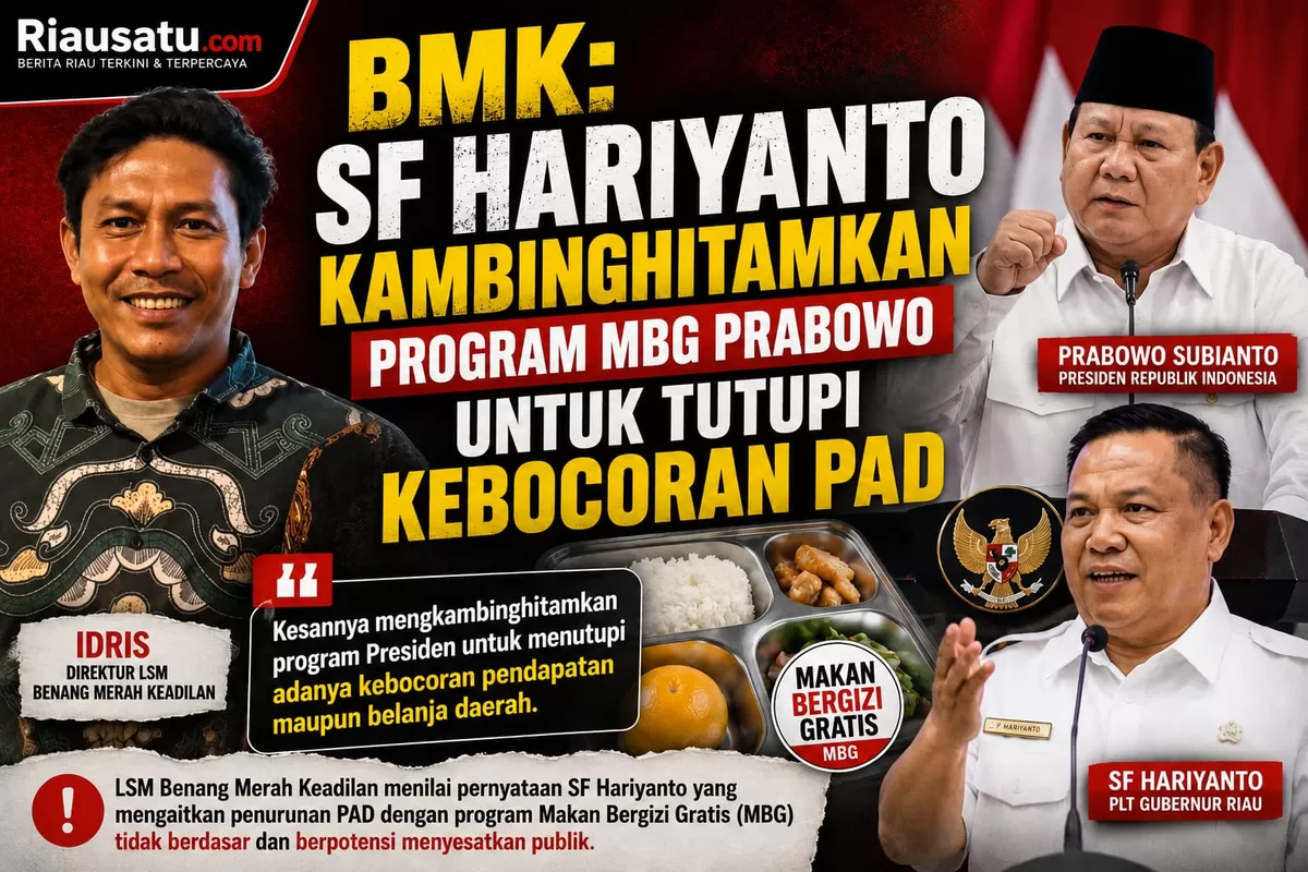 LSM Benang Merah Keadilan (BMK): SF Hariyanto Kambinghitamkan Program MBG Prabowo untuk Tutupi Kebocoran PAD.