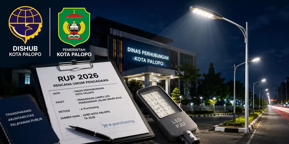 Ilustrasi rencana pengadaan Lampu LED PJU Dinas Perhubungan Kota Palopo Tahun Anggaran 2026. 