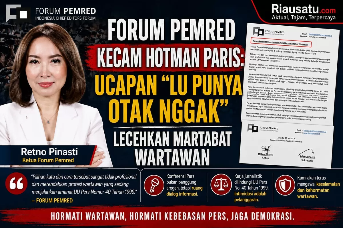 Forum Pemred Kecam Hotman Paris: Ucapan 'Lu Punya Otak Nggak' Lecehkan Martabat Wartawan.