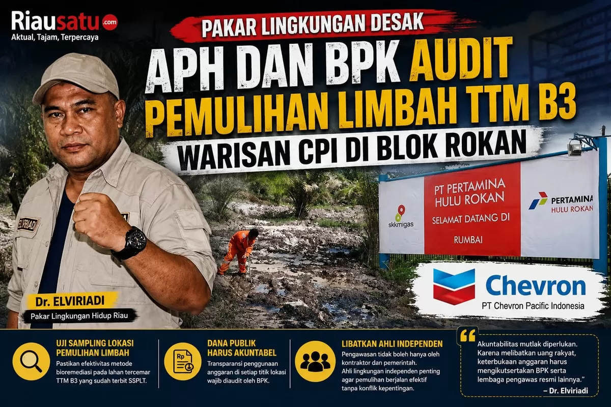 Pakar Lingkungan Desak APH dan BPK Audit Pemulihan Limbah TTM B3 Warisan CPI di Blok Rokan.