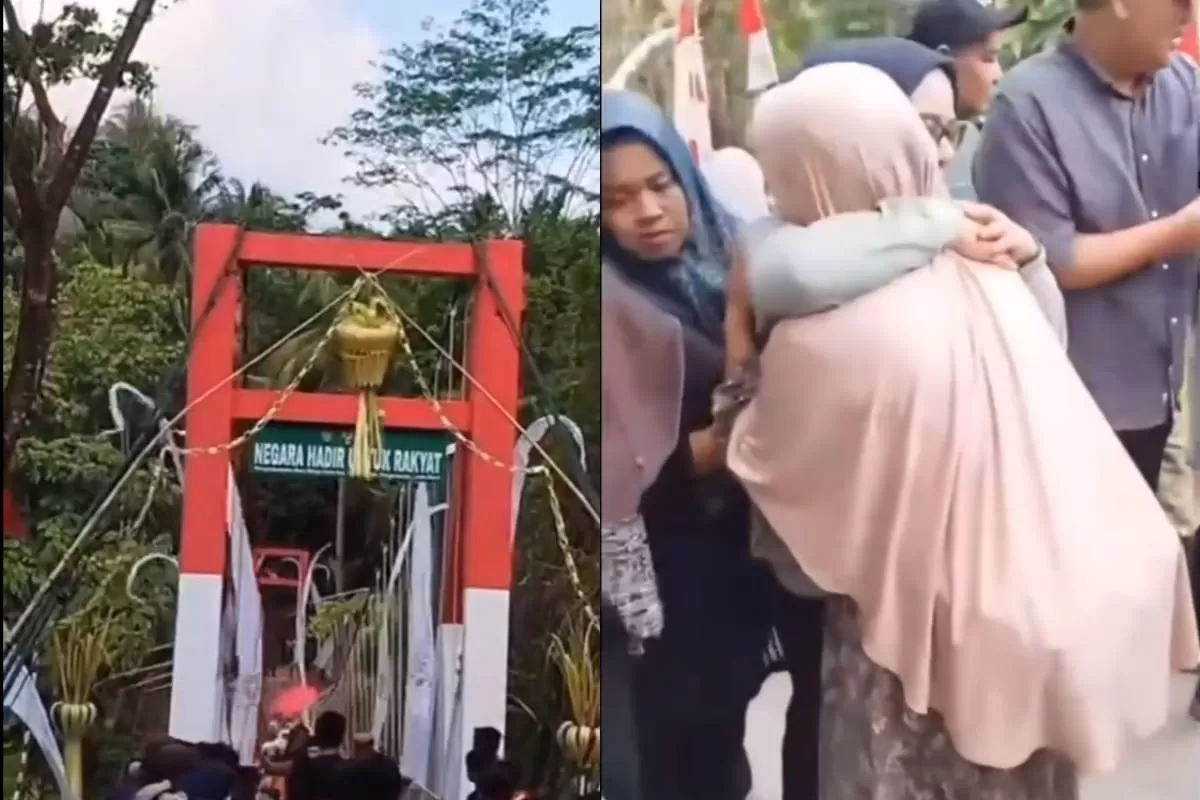 50 orang terluka dalam insiden jembatan ambruk di Desa Margacinta, Kecamatan Cijulang, Kabupaten Pangandaran yang diduga kelebihan muatan. (Threads/@infobogoronline)