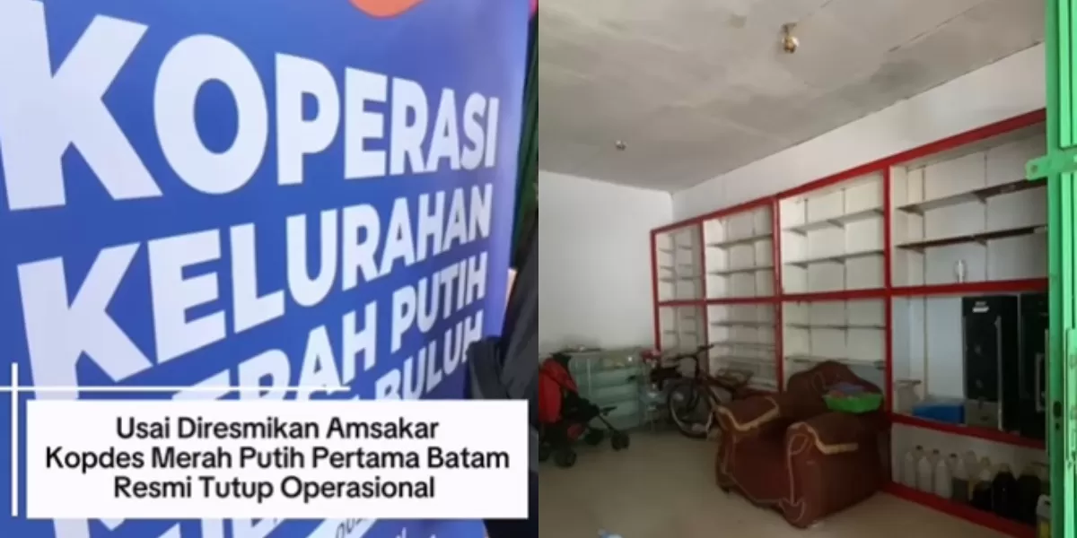 Menyoroti ihwal tutupnya gerai Koperasi Desa Kelurahan Merah Putih di Pulau Buluh, Batam yang menuai sorotan di media sosial.  (Instagram.com/@kilaskepri)