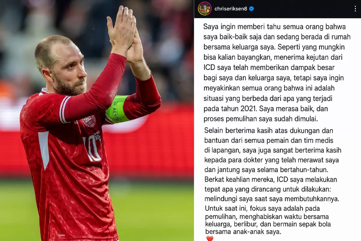 Christian Eriksen Jujur Kondisi Terkini Setelah Alami Masalah Jantung Saat Berlaga di Piala Eropa