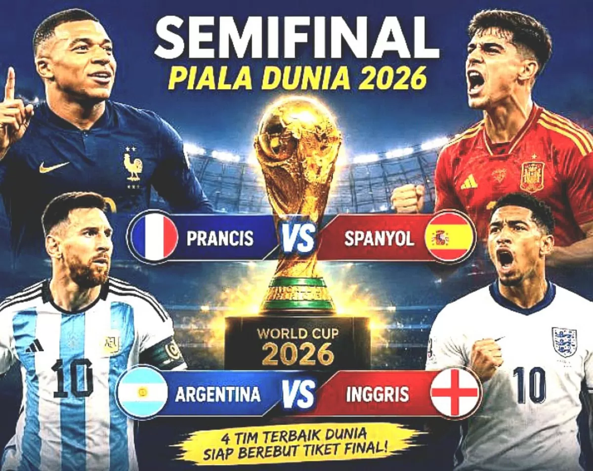 Prediksi Spanyol vs Prancis di semifinal Piala Dunia 2026 lengkap dengan head to head, statistik, analisis pertandingan, dan prediksi skor.
